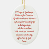 グアダルペのクリスマスのオーナメントのヴァージン セラミックオーナメント (裏面)