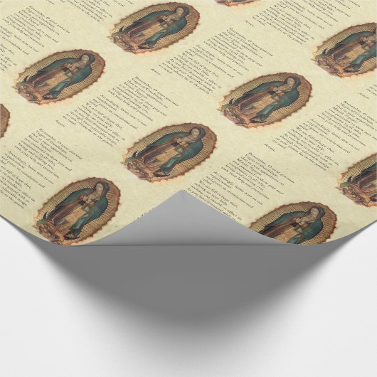 グアダルペのクリスマスの祈りの言葉の私達の女性 ラッピングペーパー (角)