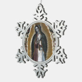 グアダルペのヴァージン、私達の女性 スノーフレークピューターオーナメント (右)