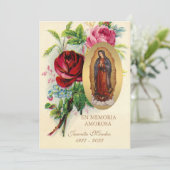 グアダルペの聖母 スペイン語 追悼式 神聖な祈り 招待状 (スタンド正面)