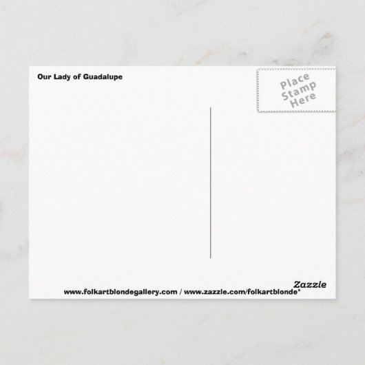 グアダルペの聖母 - ポストカード (裏面)