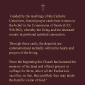 グアダループカトリックフローラ葬儀祈りの言葉カード