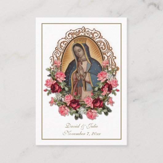 グアダループカトリック結婚式の引き出物神聖カード 名刺 (正面)
