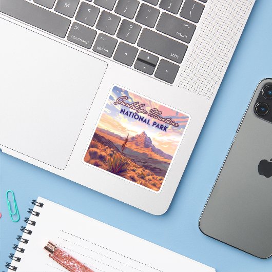 グアダループマウンテンズナショナルパークエルキャピタンテキサス州 シール (ノートパソコンとiPhone)