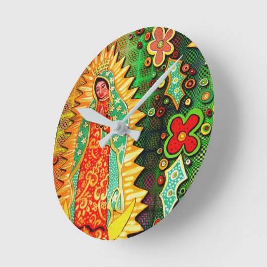 グアダループメキシコの我々の女性 ラウンド壁時計 (傾斜)