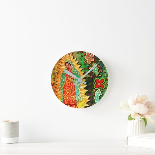 グアダループメキシコの我々の女性 ラウンド壁時計 (ホーム)