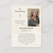 グアダルーペの女写真記念祈りの言葉カード プレイスカード (裏面)