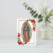 グアダルーペの女写真記念祈りの言葉カード プレイスカード (スタンド正面)