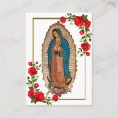 グアダルーペの女写真記念祈りの言葉カード プレイスカード (正面)
