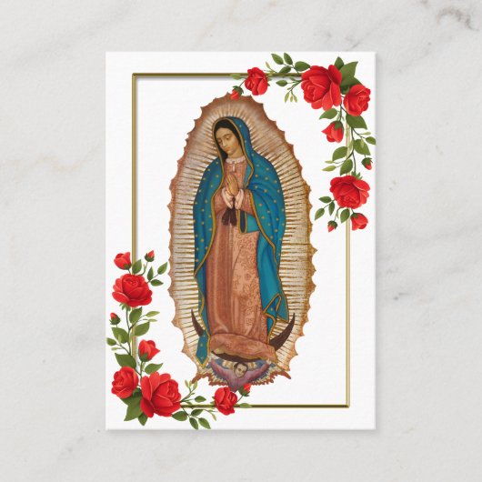 グアダルーペの女写真記念祈りの言葉カード プレイスカード (正面)