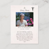 グアダルーペの女写真記念祈りの言葉カード プレイスカード (裏面)