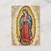 グアダルーペの女写真記念祈りの言葉カード プレイスカード (正面)