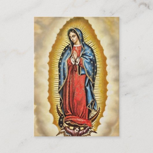 グアダルーペの女写真記念祈りの言葉カード プレイスカード (正面)