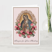 グアダルーペの宗教的な女性のヒーリングカード カード (正面)
