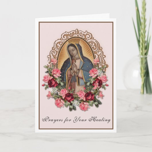 グアダルーペの宗教的な女性のヒーリングカード カード (正面)