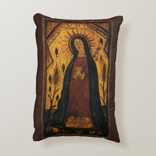 グアダルーペの我々のレディbyペドロ・アントニオ・フレズキス アクセントクッション (裏面(縦))
