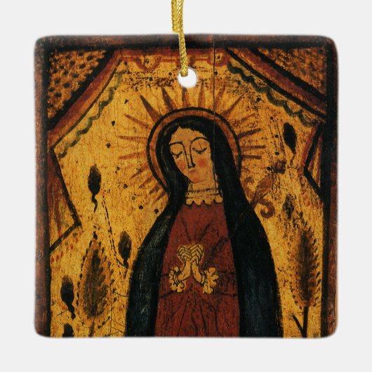 グアダルーペの我々のレディbyペドロ・アントニオ・フレズキス セラミックオーナメント (正面)
