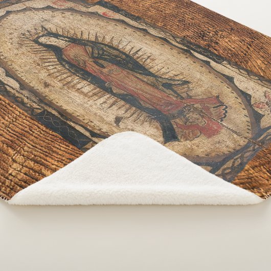 グアダルーペの我々のヴァージンメアリーウッドルック シェルパブランケット (3/4)