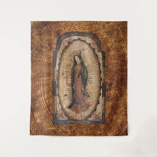 グアダルーペの我々のヴァージンメアリーウッドルック タペストリー (正面)
