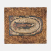 グアダルーペの我々のヴァージンメアリーウッドルック フリースブランケット (正面(横))