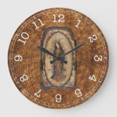 グアダルーペの我々のヴァージンメアリーウッドルック ラージ壁時計 (正面)