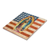 グアダルーペの我々のヴァージンメアリー米国国旗 タイル (側面)