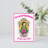 グアダルーペの我々の女性は折り畳まれたグリーティングカード ポストカード (スタンド正面)