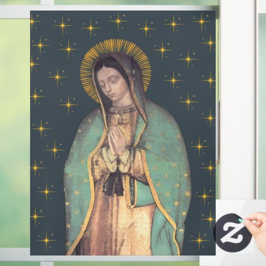 グアダルーペの我々の女性窓にしがみつくデカール ウィンドウサイン (ホーム)