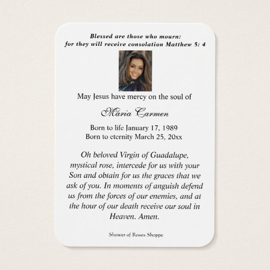 グアダルーペの我々の女性 (裏面)