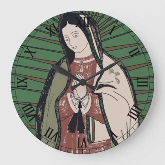 グアダルーペの我々の女性 ラージ壁時計 (正面)