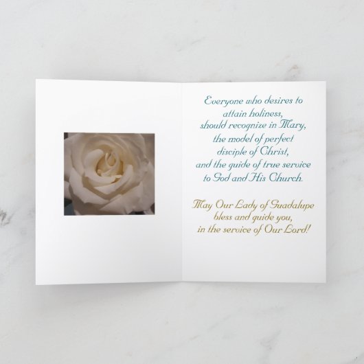 グアダルーペの我々の女性，饗宴の日カード カード (内部)