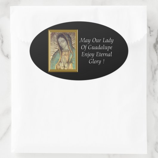 グアダルーペの我々の女楽しむが永遠の栄光を! 楕円形シール (バッグ)