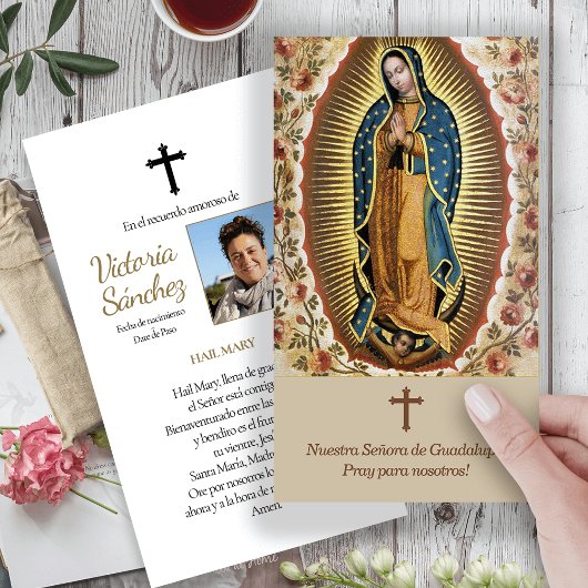 グアダルーペの我々の女3スペインの祈りの言葉カード