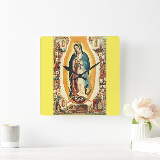 グアダルーペの我々の婦人 スクエア壁時計 (ホーム)