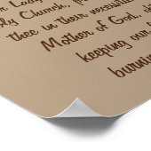 グアダルーペの母への祈りの言葉 ポスター (角)