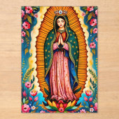 グアダルーペの私たちのヴァージンメアリ祈ーがあなたのために アクリル招待状 (正面)