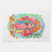 グアダルーペの私たちの女シンプル性ホワイトキッチンタオル キッチンタオル (横)