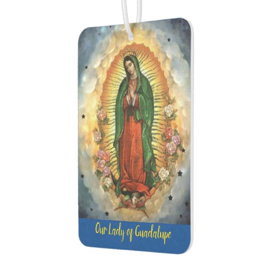 グアダルーペの私たちの女性とイエス神聖なハート車 カーエアーフレッシュナー (左)
