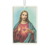 グアダルーペの私たちの女性とイエス神聖なハート車 カーエアーフレッシュナー (裏面)