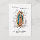 グアダルーペの私たちの女性の写真葬儀祈りの言葉カード プレイスカード (正面)