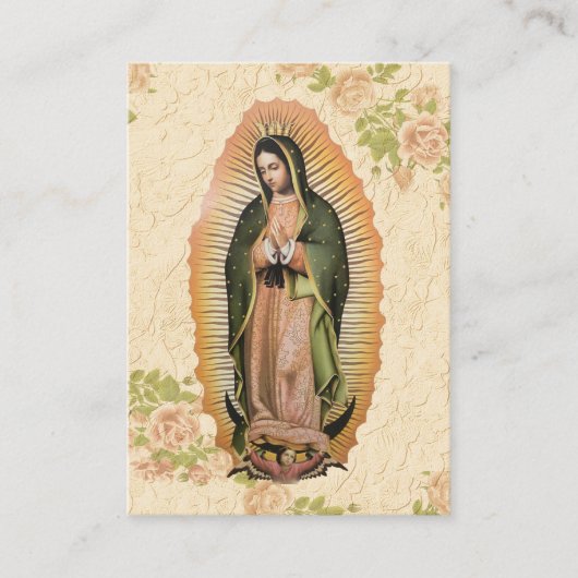 グアダルーペの私たちの女性の葬儀祈りの言葉カード プレイスカード (正面)