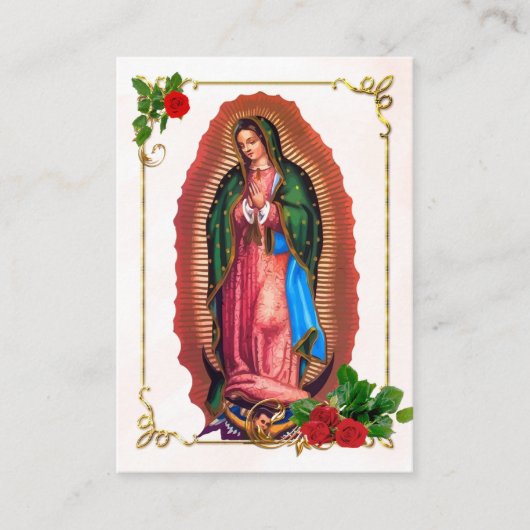 グアダルーペの私たちの女性の葬儀祈りの言葉カード プレイスカード (正面)