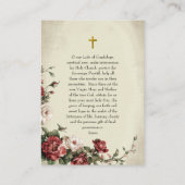 グアダルーペの私たちの女性ローマカトリック祈りの言葉カード プレイスカード (裏面)