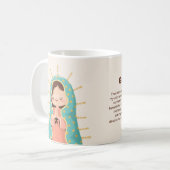 グアダルーペの聖母のかわいいスタイルと祈り コーヒーマグカップ (正面左)