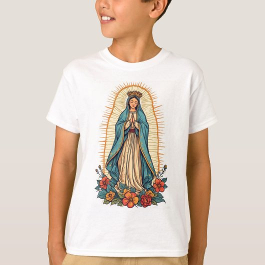 グアダルーペの聖母のキッズTシャツ Tシャツ (正面)