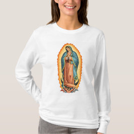 グアダルーペの聖母の女性用長袖Tシャツ Tシャツ