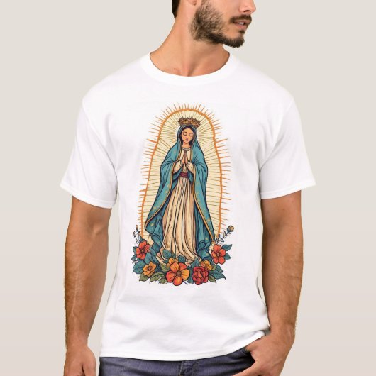 グアダルーペの聖母 Men's Tee Shirt Tシャツ (正面)