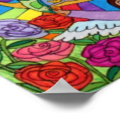 グアダルーペの輝くヴァージンメキシコのフォークアート ポスター (角)