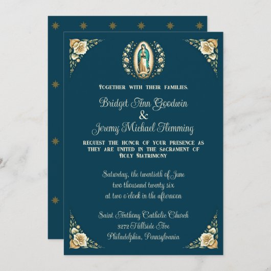 グアダルーペインスパイア結婚式招待状 招待状 (正面/裏面)