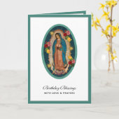 グアダルーペエレガント宗教的お祝いカード カード (黄色い花)